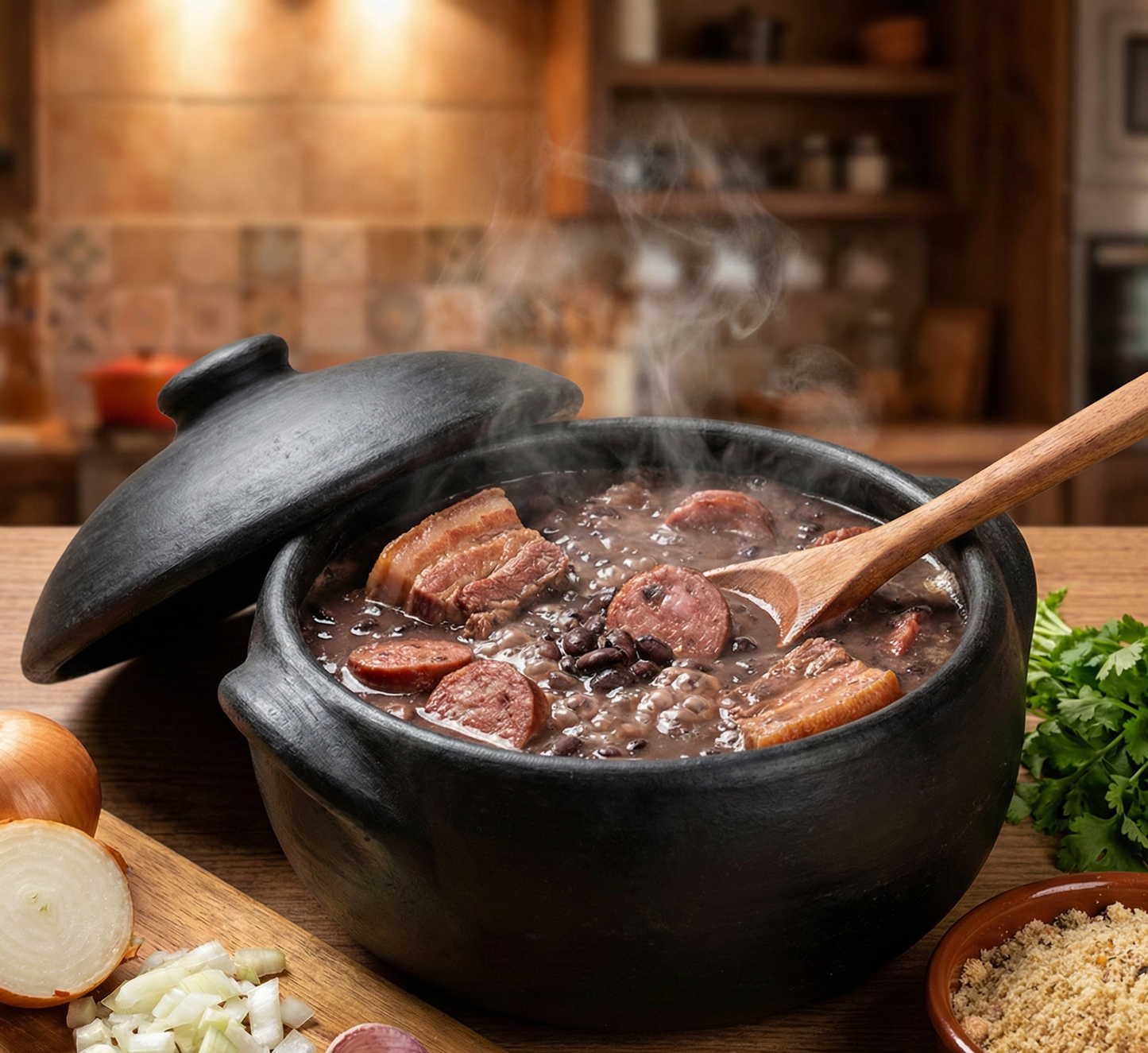 Kit 2 Panelas de Barro 3L +1 Panela de Barro 2L + 6 Pratos + 1 Travessa + 2 Cumbucas