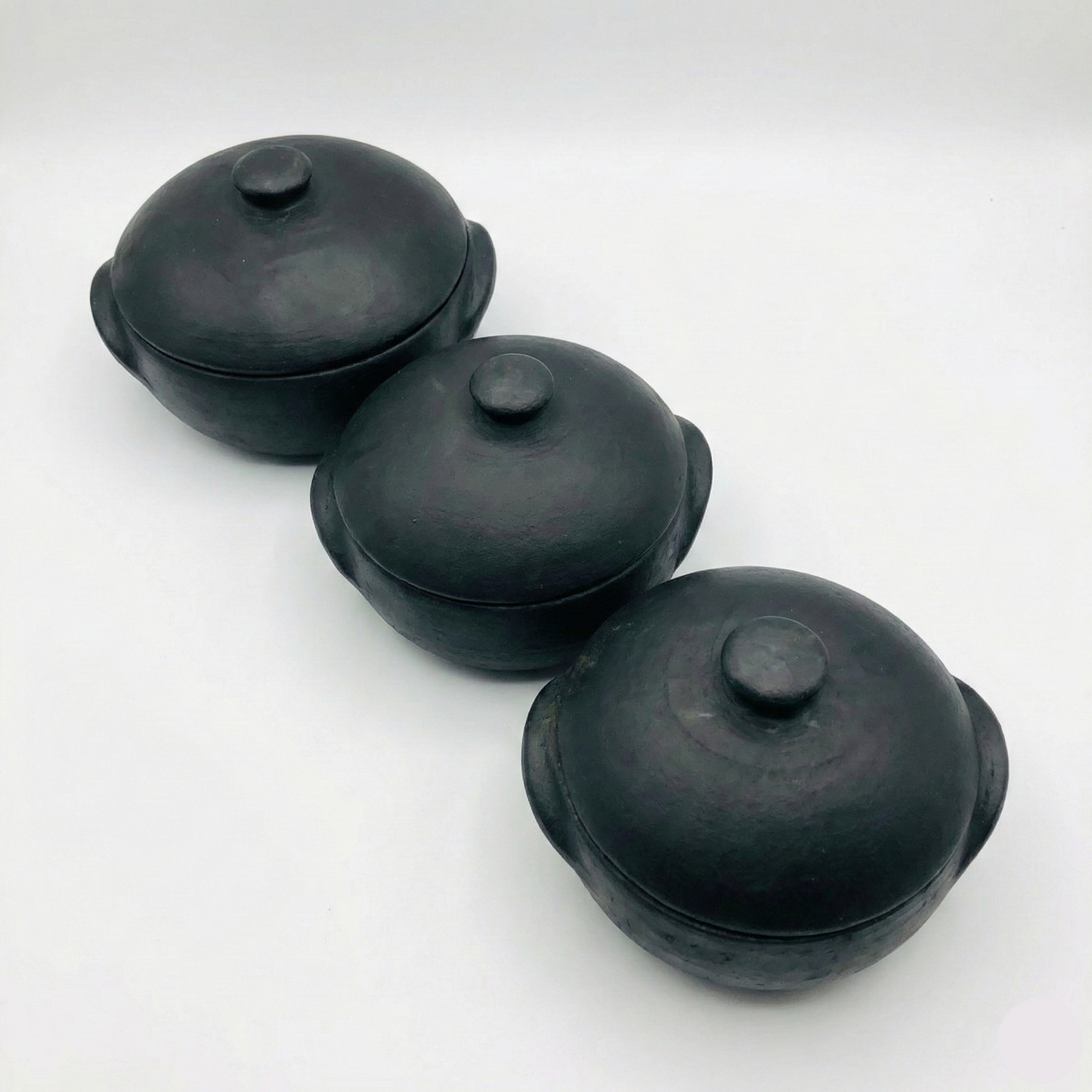 Kit 3 Panelas de Barro + 3 Suportes