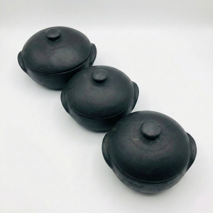 Kit 3 Panelas de Barro + 3 Suportes