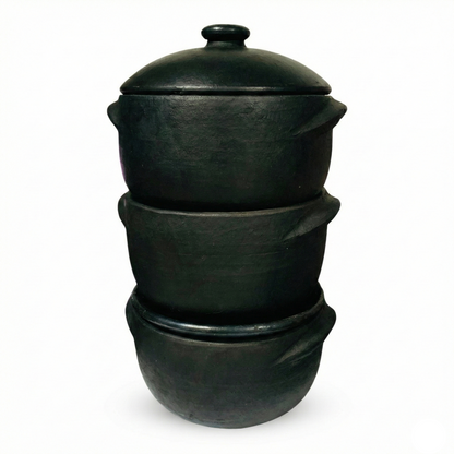 Kit 3 Panelas de Barro (1L, 2L e 5L) + 2 Cumbucas