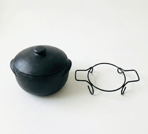 Kit Panela de Barro 1 Litro + Suporte