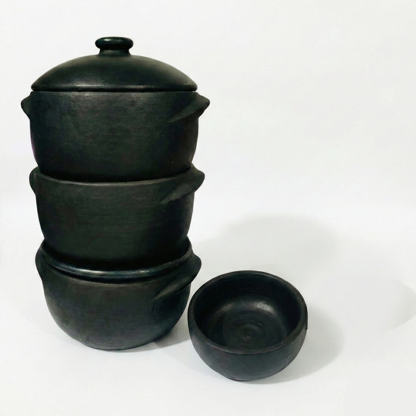 Kit 3 Panelas de Barro 1 Litro + 1 Cumbuca