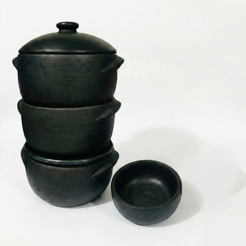 Kit 3 Panelas de Barro 1 Litro + 1 Cumbuca