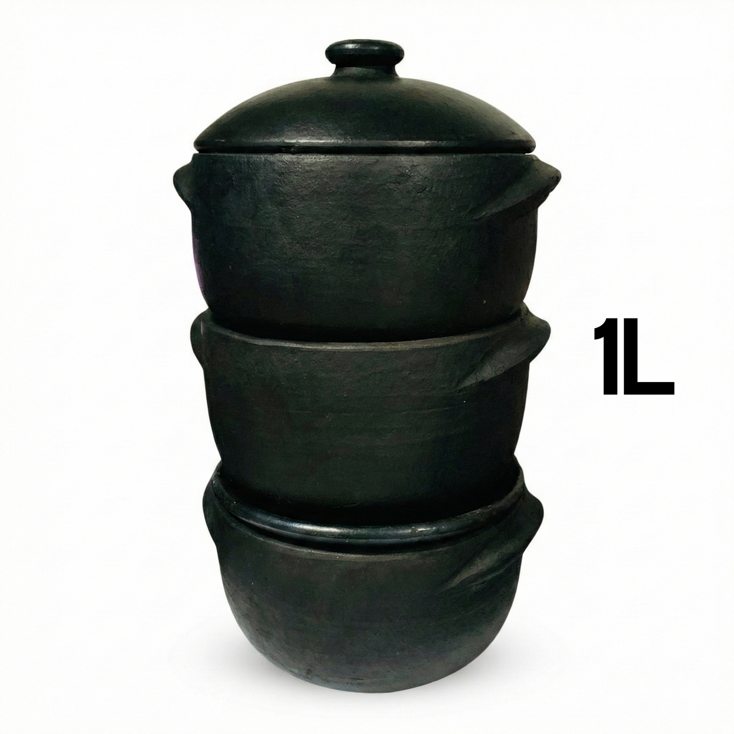 Kit 3 Panelas de Barro 1 Litro + 1 Cumbuca