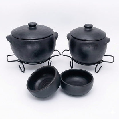 Kit Panela 5 Litros + Caldeirão 5 Litros + 2 Cumbucas + 2 Suportes