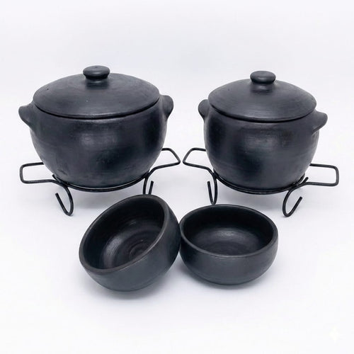 Kit Panela 5 Litros + Caldeirão 5 Litros + 2 Cumbucas + 2 Suportes