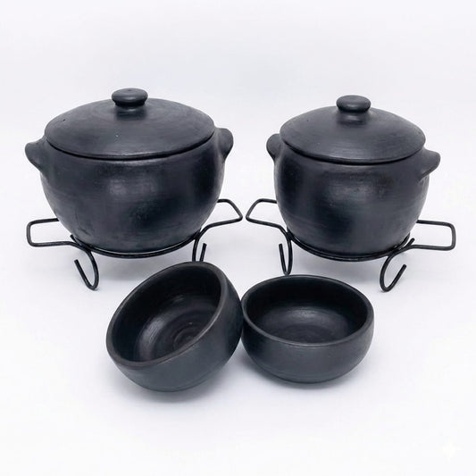 Kit Panela 5 Litros + Caldeirão 5 Litros + 2 Cumbucas + 2 Suportes